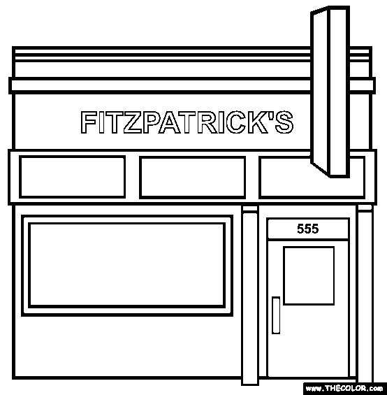 Irish Pub Coloring Page